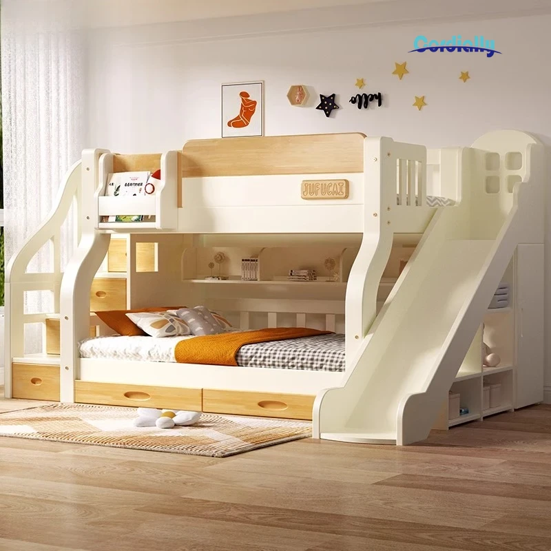 King Size Bed Frame With Storage Drawers - Letto matrimoniale a soppalco con scala,