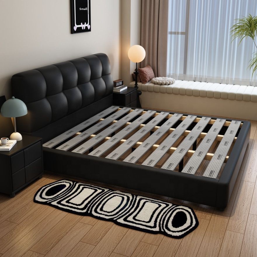 King Size Bed Frame With Storage Drawers - # Letto contenitore in pelle trapuntata
