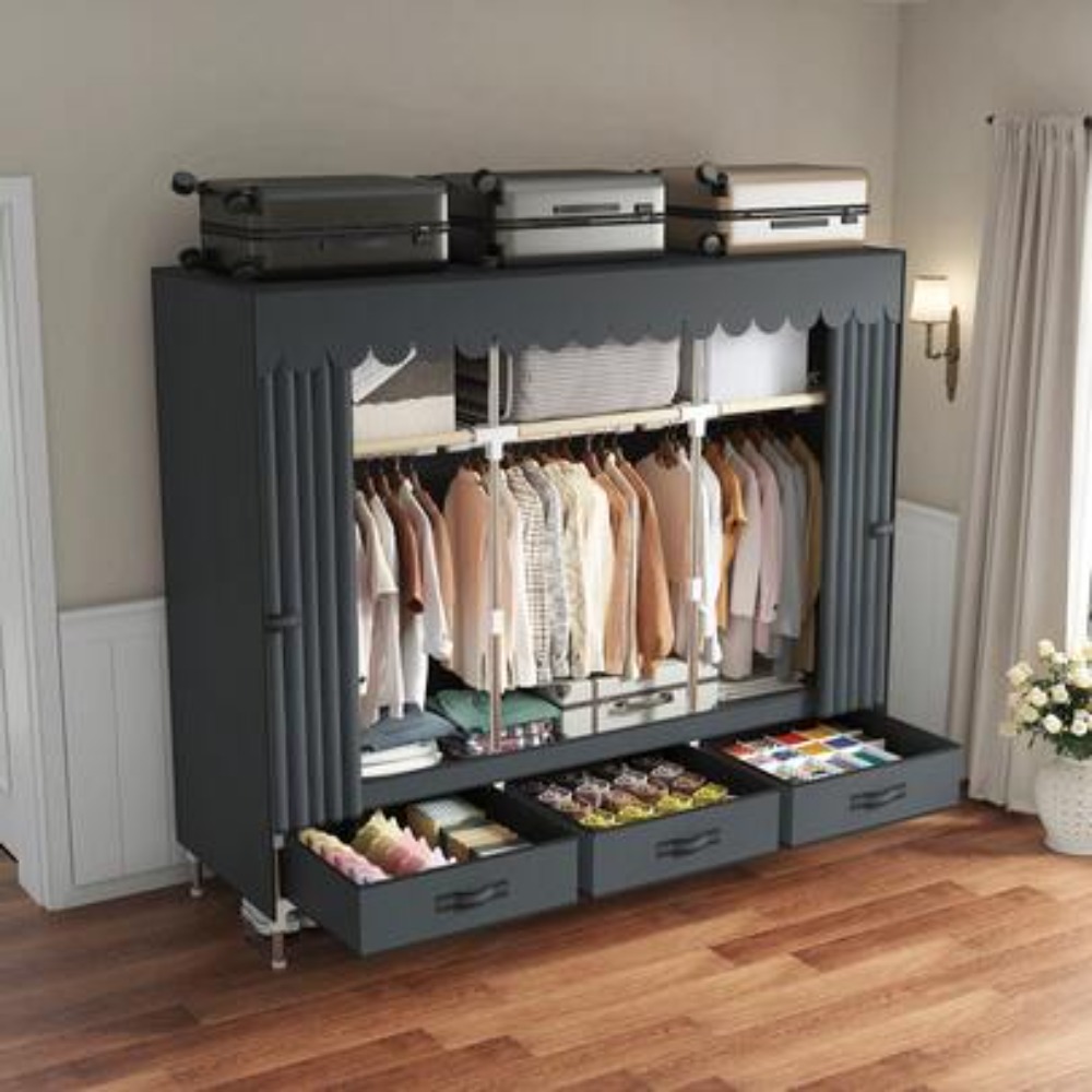 Wardrobe Closet Portable Fabric Cover - Armadio Portatile, Struttura in Acciaio Robusto
