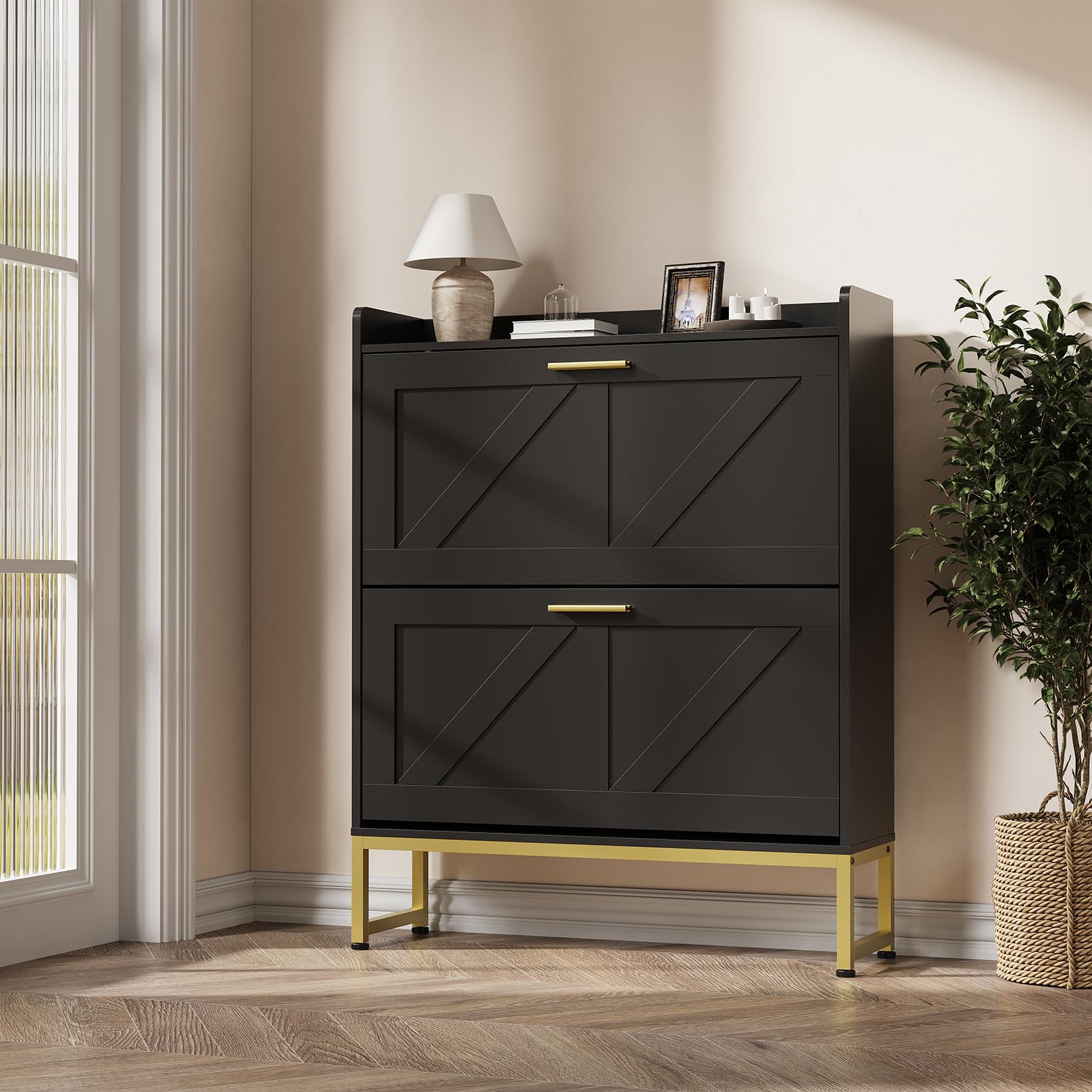 Shoe Rack Cabinet Narrow Entryway - Scarpiera stretta per ingresso con 2
