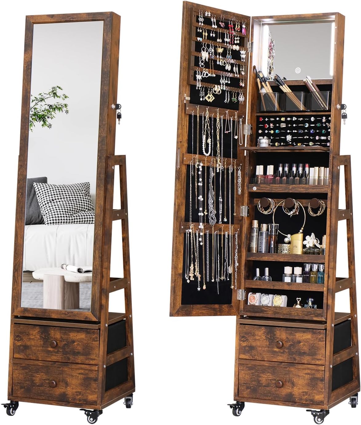 Armadio Portagioie Girevole co - Full Length Mirror Jewelry Armoire recensione e prezzo