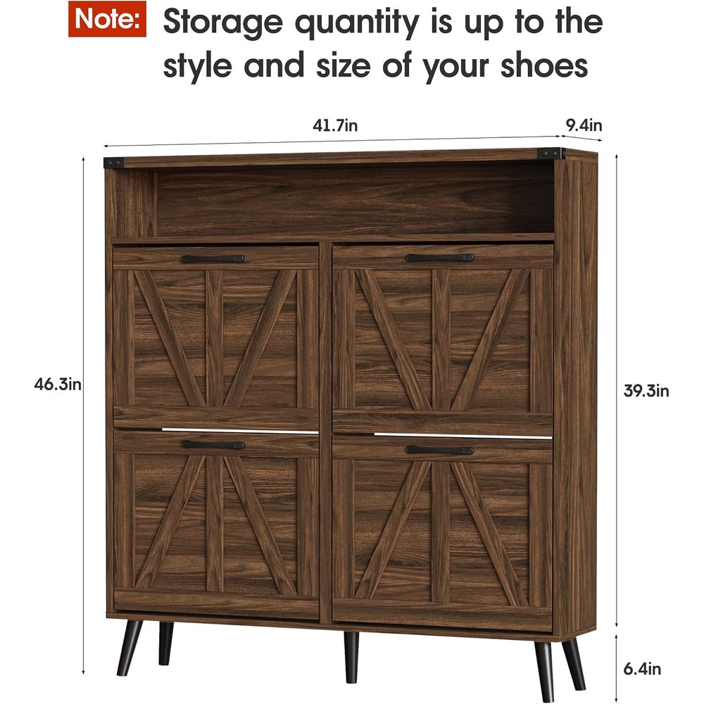 Scarpiera con 4 ripiani, mobil - Shoe Rack Cabinet Narrow Entryway recensione e prezzo