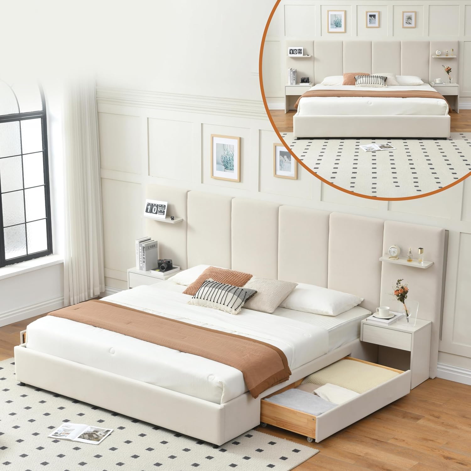 Letto King Size con Contenitor - King Size Bed Frame With Storage Drawers recensione e prezzo