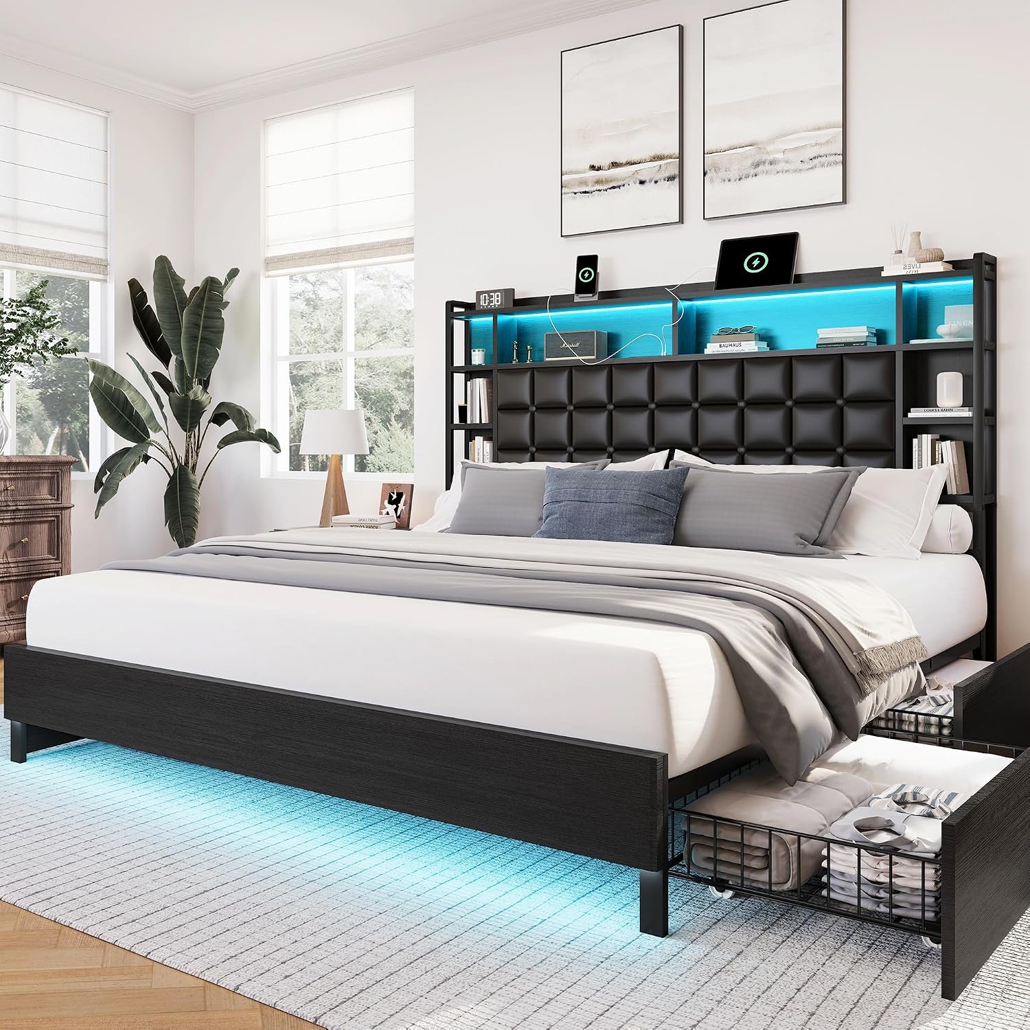 Letto matrimoniale in legno co - King Size Bed Frame With Storage Drawers recensione e prezzo