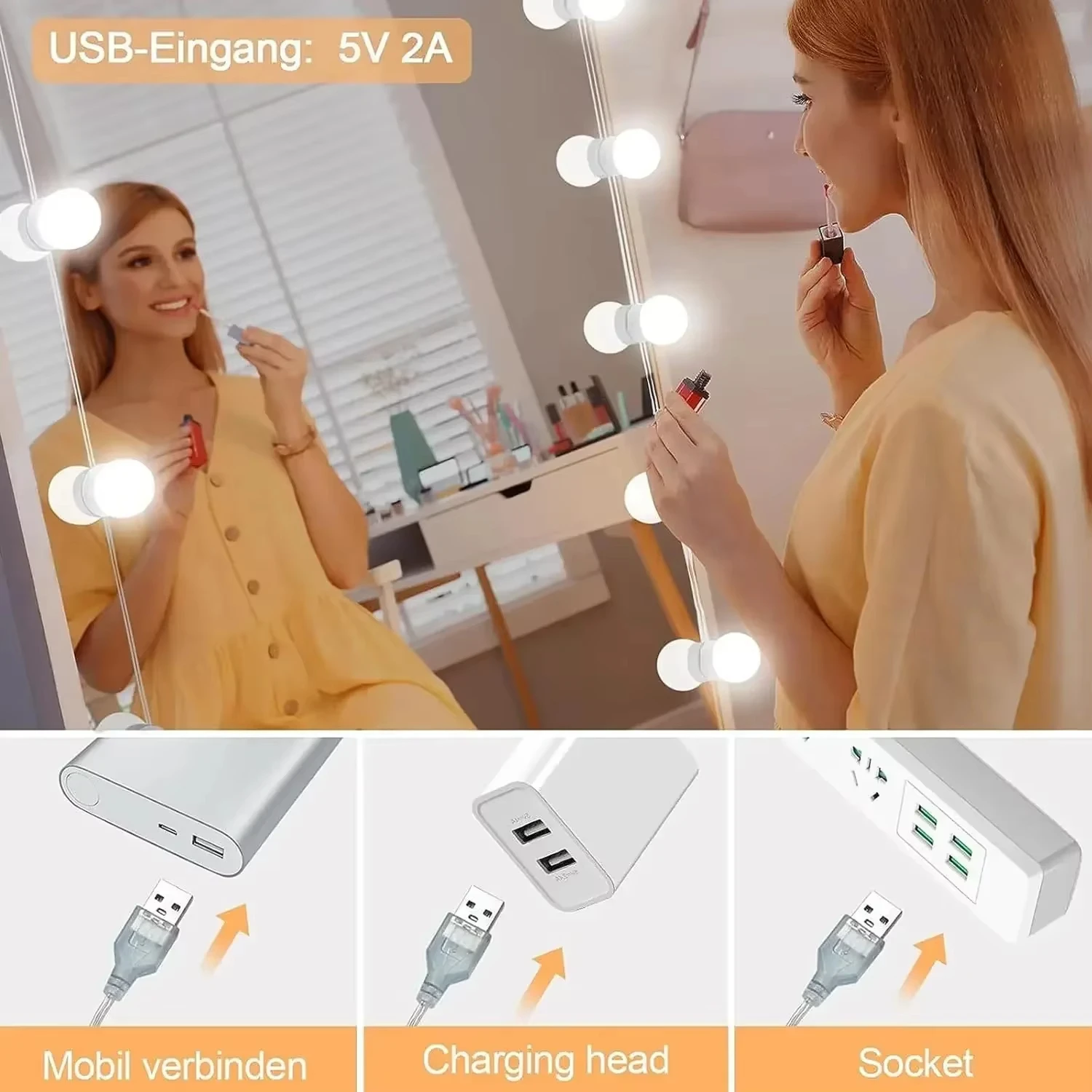 Kit luci per specchio cosmetic - Dressing Table Vanity With Lighted Mirror recensione e prezzo