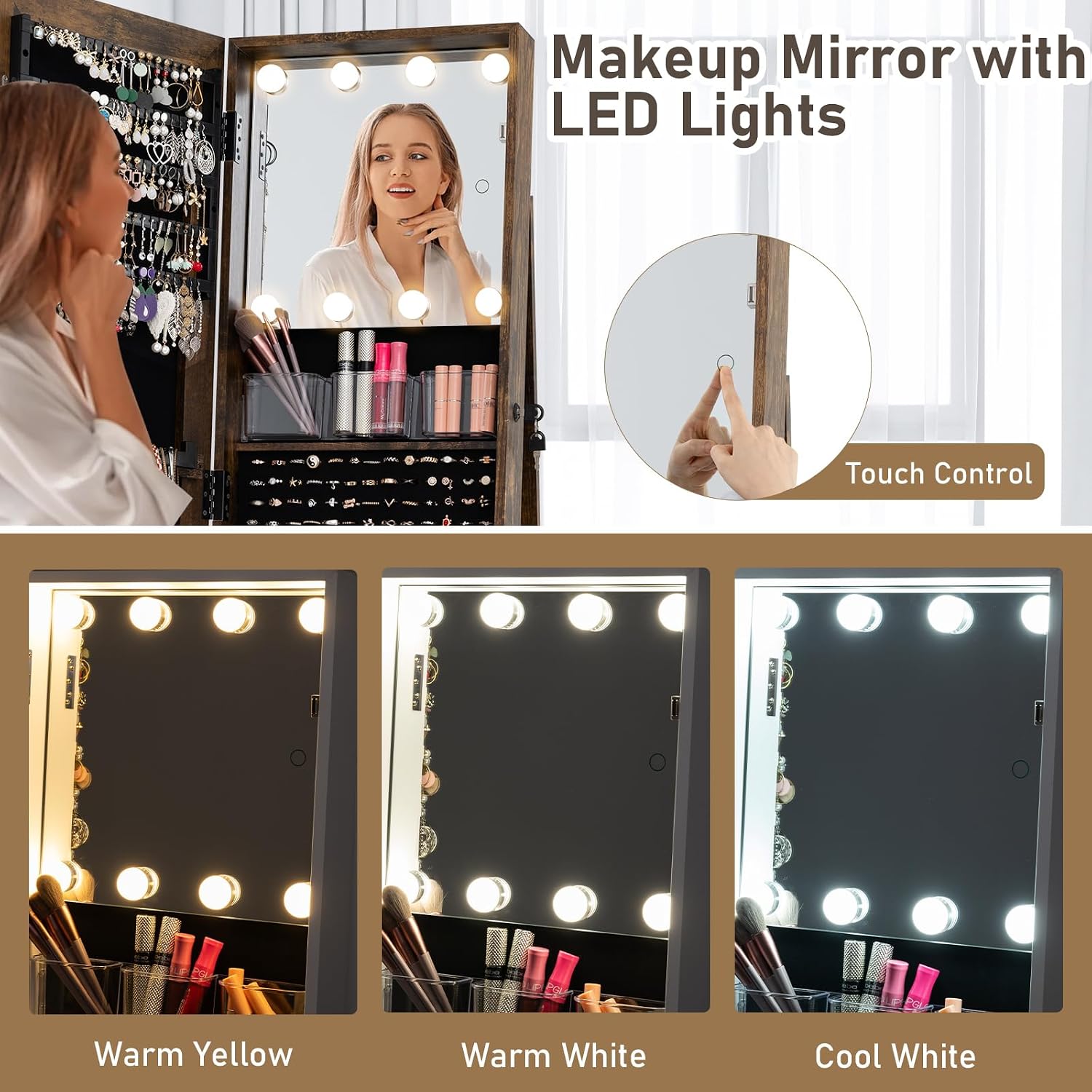 Armadio Portagioie Girevole co - Full Length Mirror Jewelry Armoire recensione e prezzo
