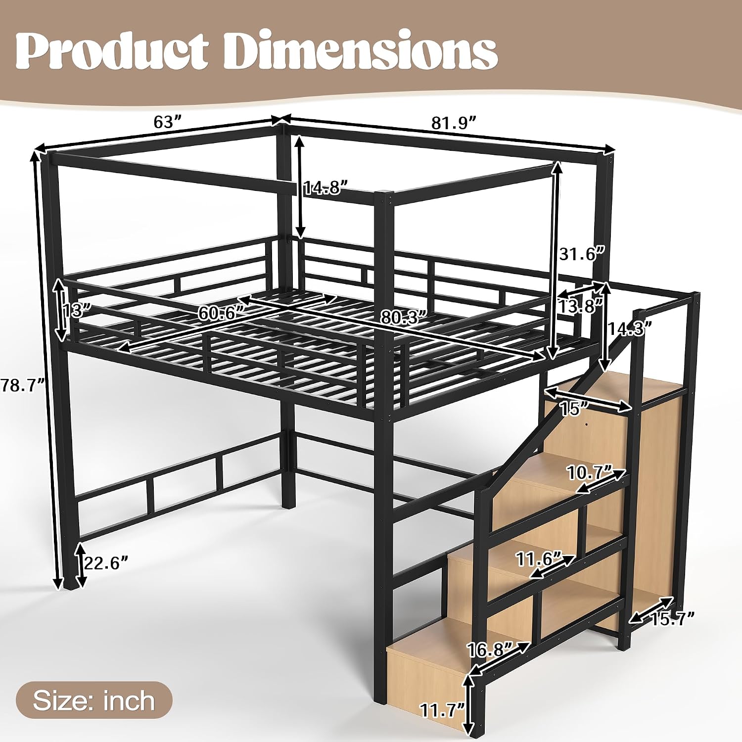 Letto a soppalco Queen con sca - Canopy Bed Frame Metal Queen recensione e prezzo