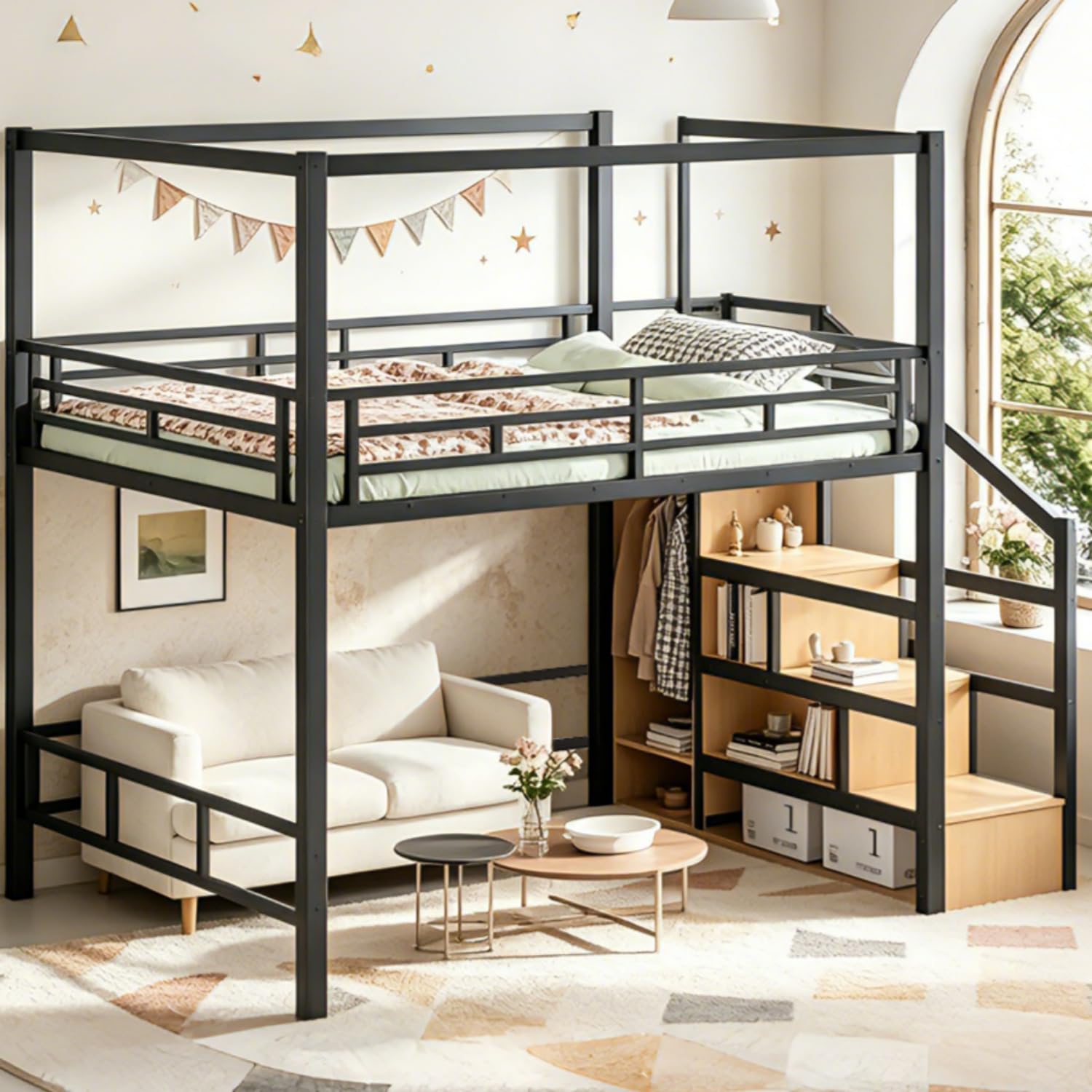 Letto a soppalco Queen con sca - Canopy Bed Frame Metal Queen recensione e prezzo