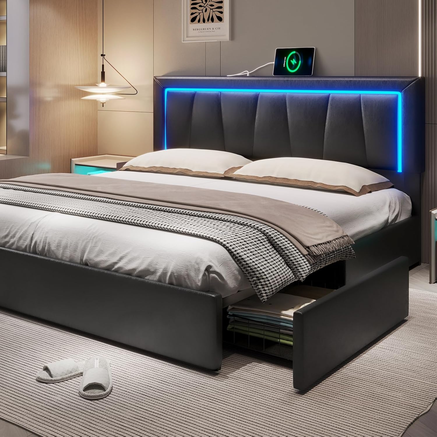 Letto California King con 4 ca - King Size Bed Frame With Storage Drawers recensione e prezzo