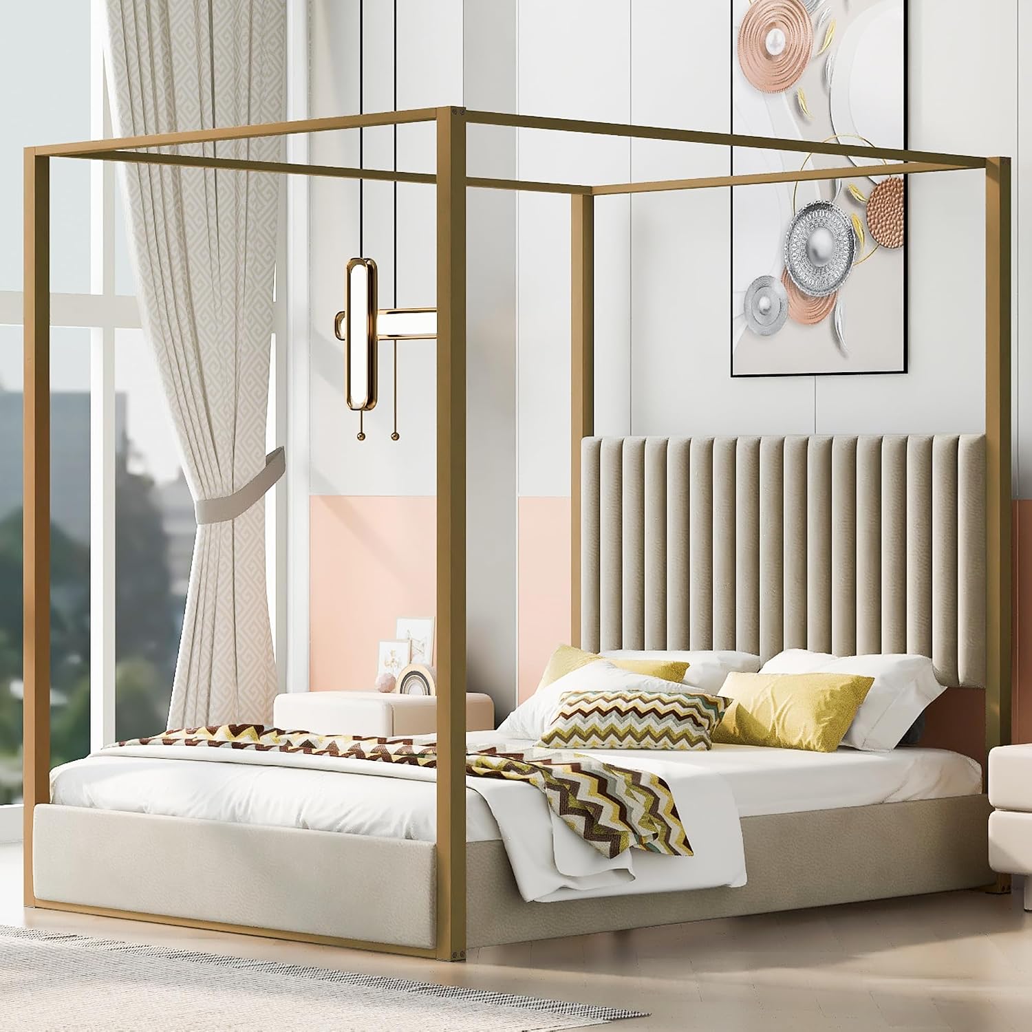 Letto a baldacchino moderno co - Canopy Bed Frame Metal Queen recensione e prezzo