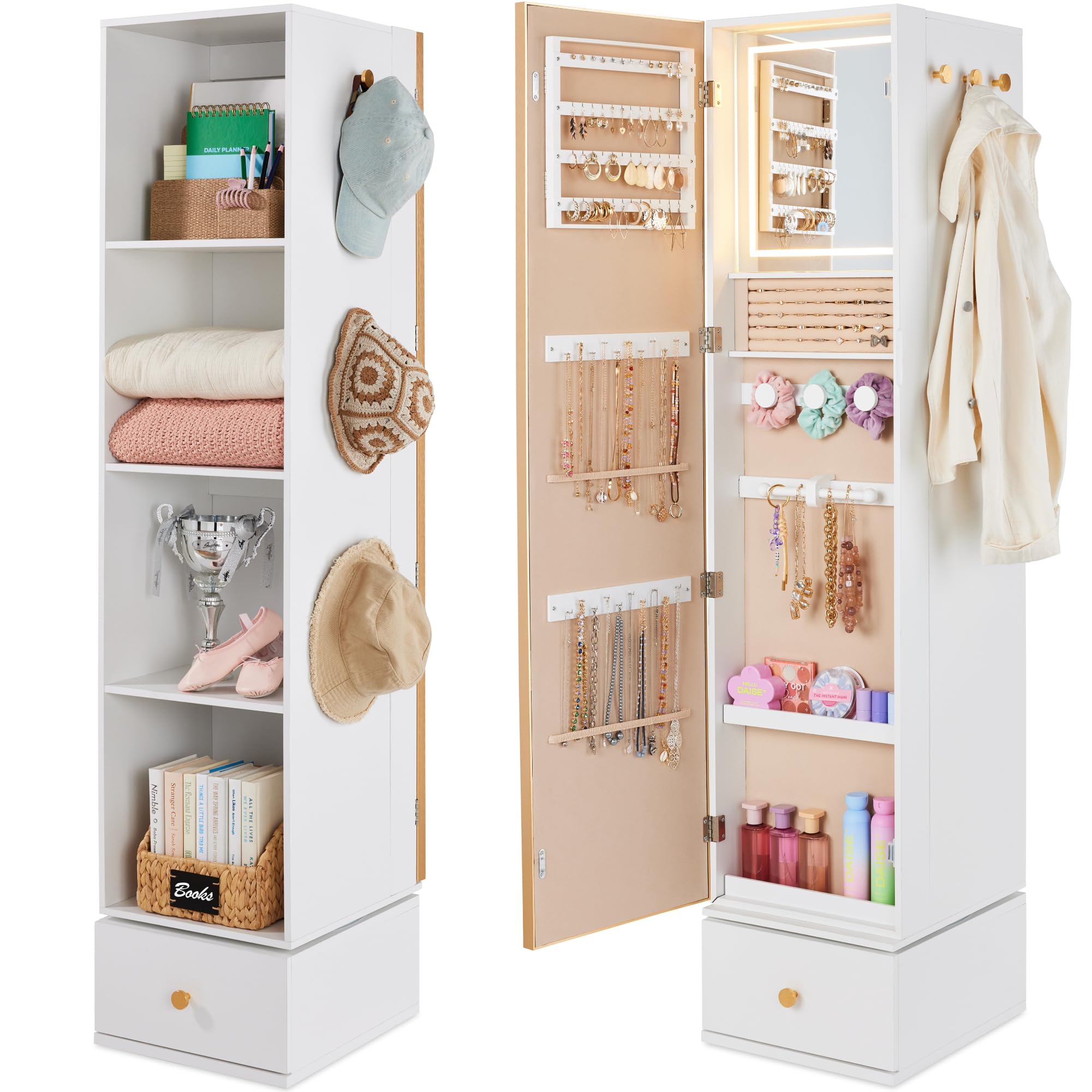 Specchio Girevole con Armadiet - Full Length Mirror Jewelry Armoire recensione e prezzo