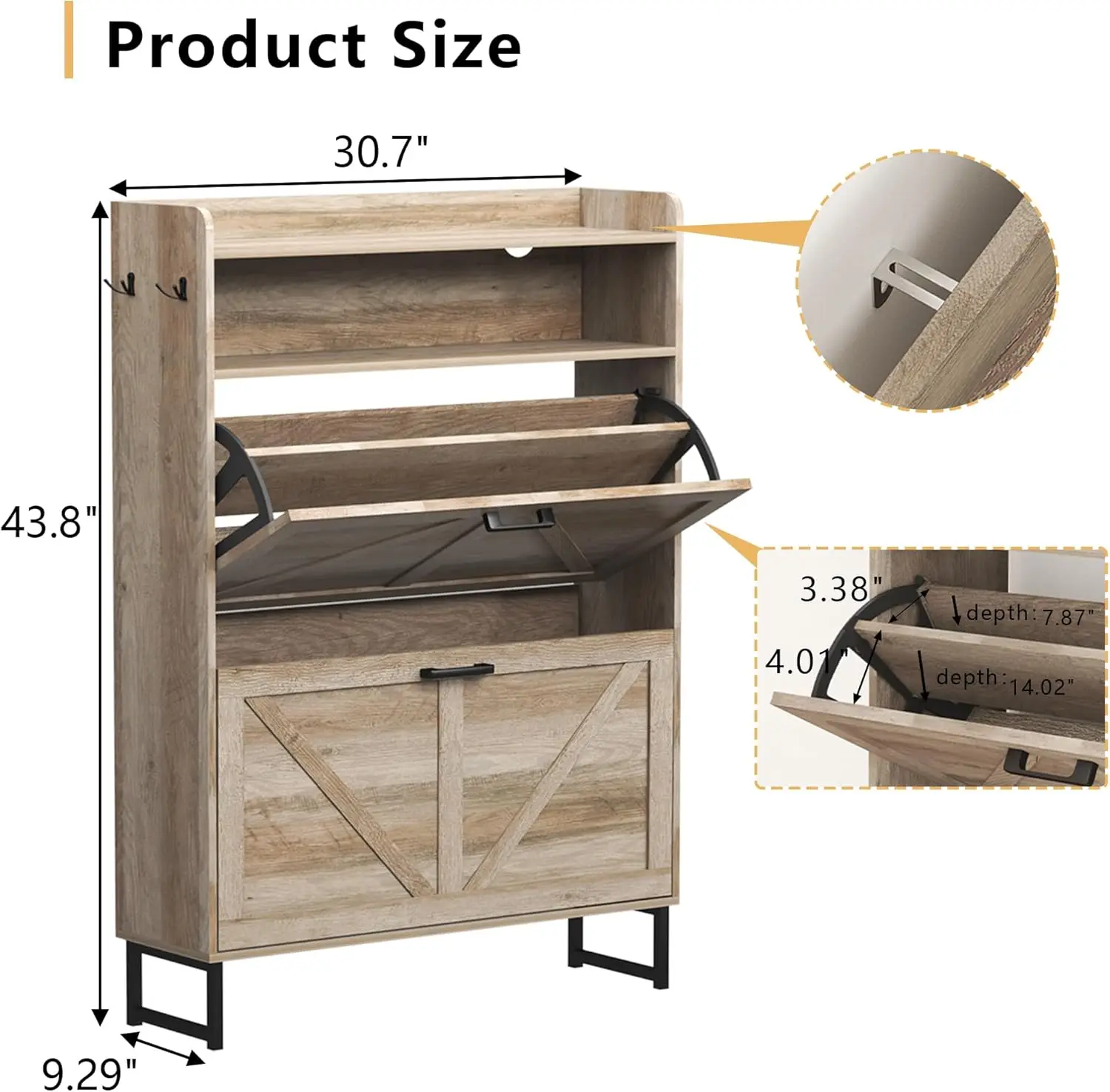 Mobiletto per Scarpe con 2 Cas - Shoe Rack Cabinet Narrow Entryway recensione e prezzo